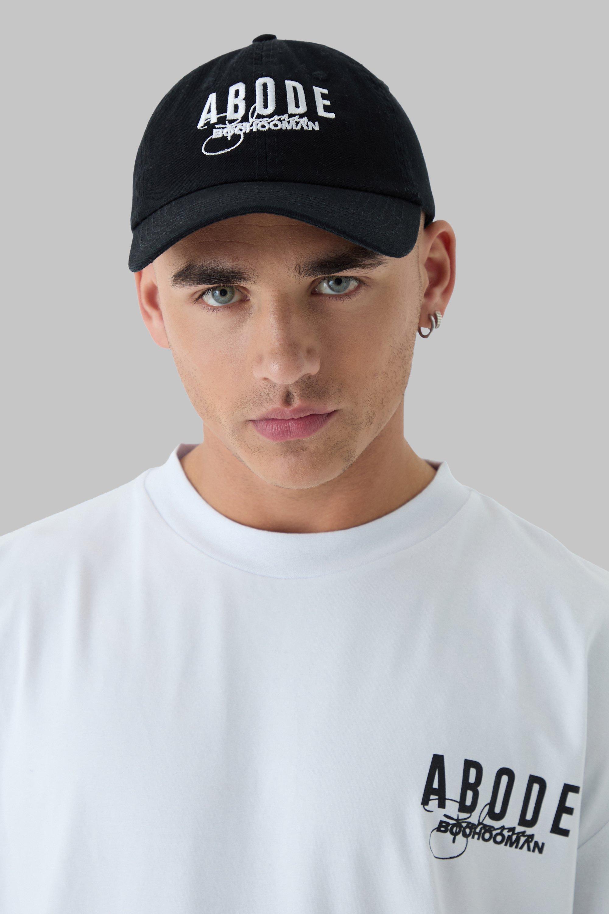 Mens Black Abode Embroidered Trucker Cap, Black Product Image