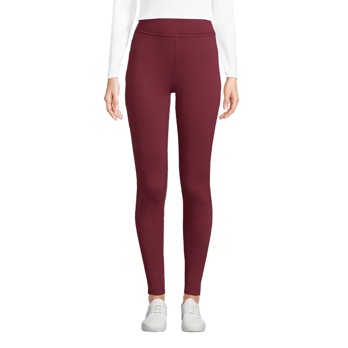 Petite Lands End Serious Sweats Fleece-Lined Leggings, Womens Grey Heather Product Image