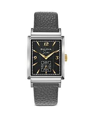 Bulova Mens Frank Sinatra My Way Gray Leather Strap Watch, 29.5 x 47mm Product Image