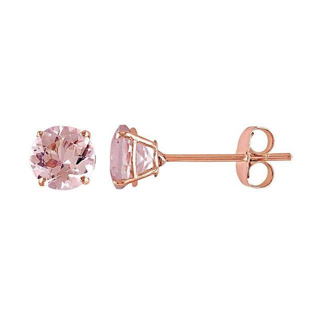 Stella Grace 10k Rose Gold Morganite Stud Earrings, Womens, Pink Product Image