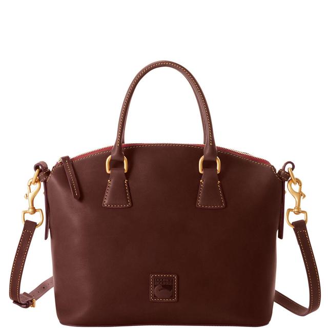 Dooney & Bourke Womens Florentine Domed Leather Satchel Bag in Chestnut Product Image