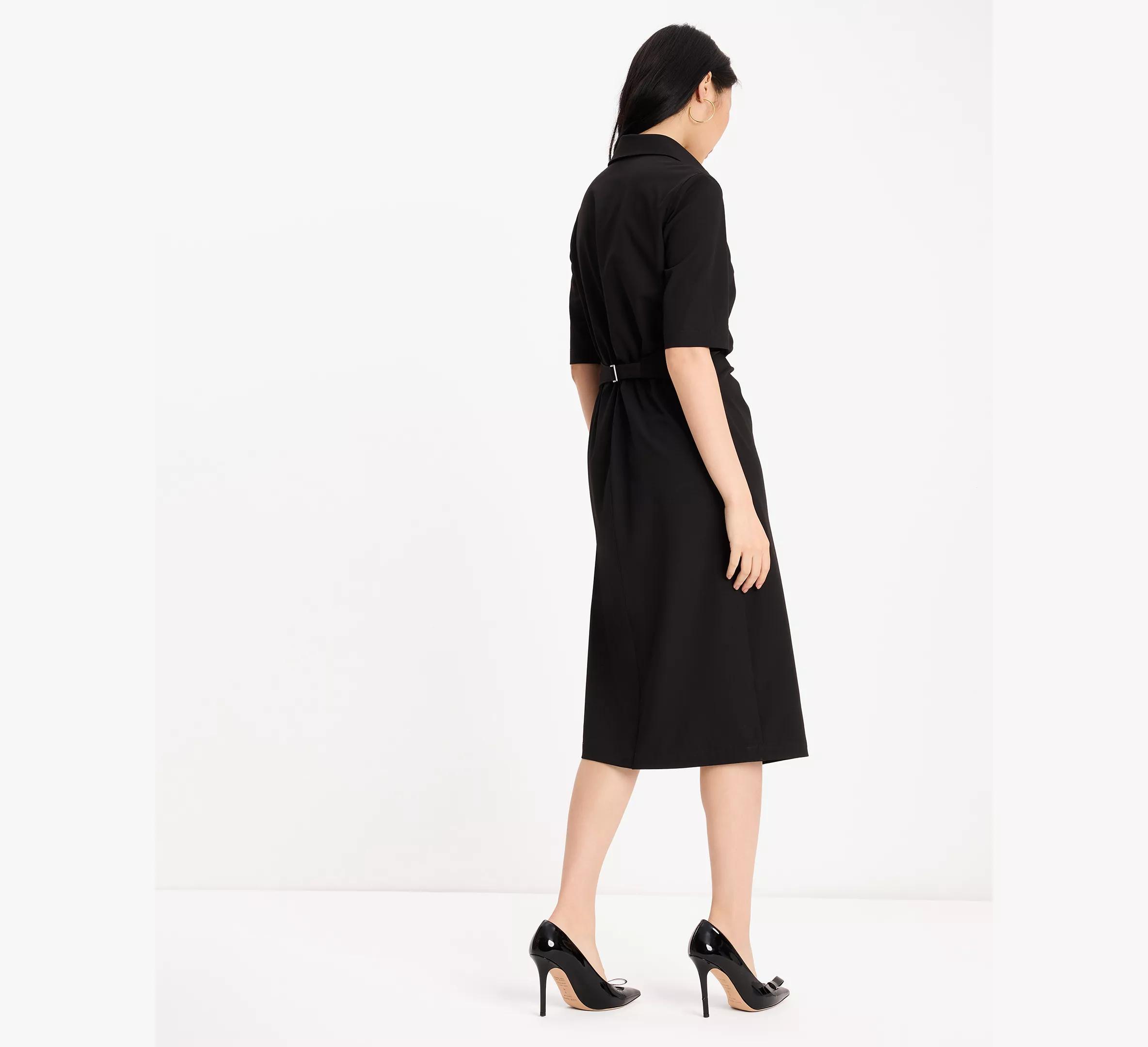 Ruched Crepe Dress Product Image