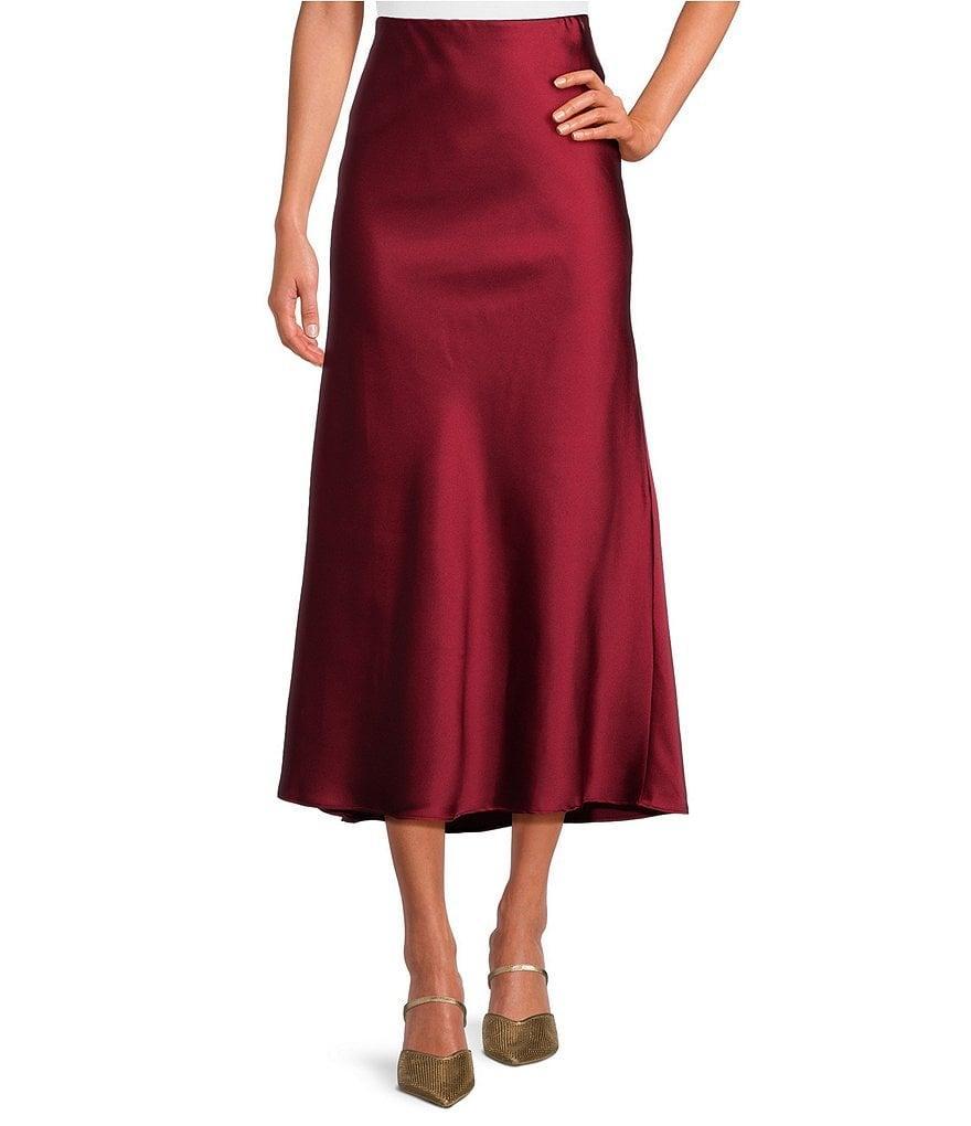 Lucy Paris Katianna Satin Pull On Midi Skirt Product Image