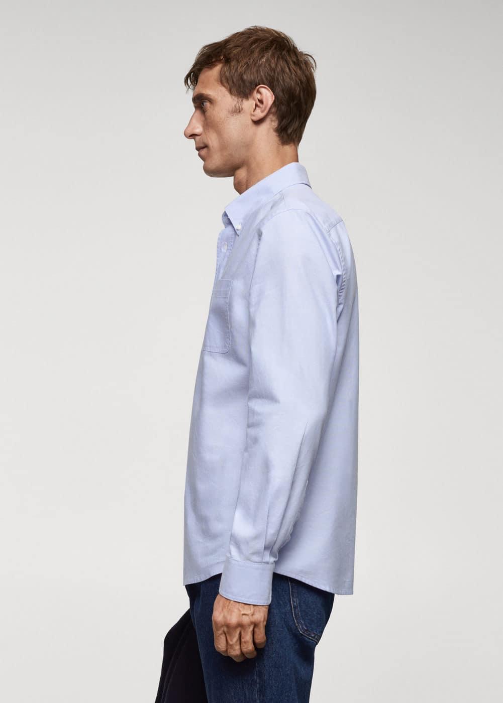 MANGO MAN - Regular fit Oxford cotton shirt sky blueMen Product Image