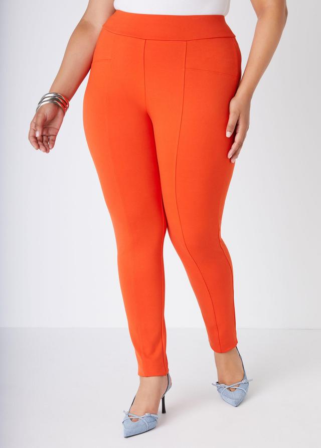 Plus Size Seamed Ponte Leggings Ashley Stewart Product Image