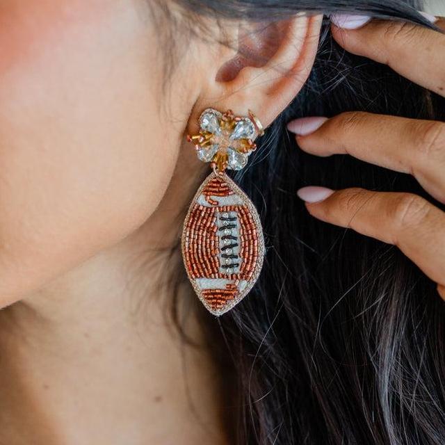 Beaded Football Earrings Product Image