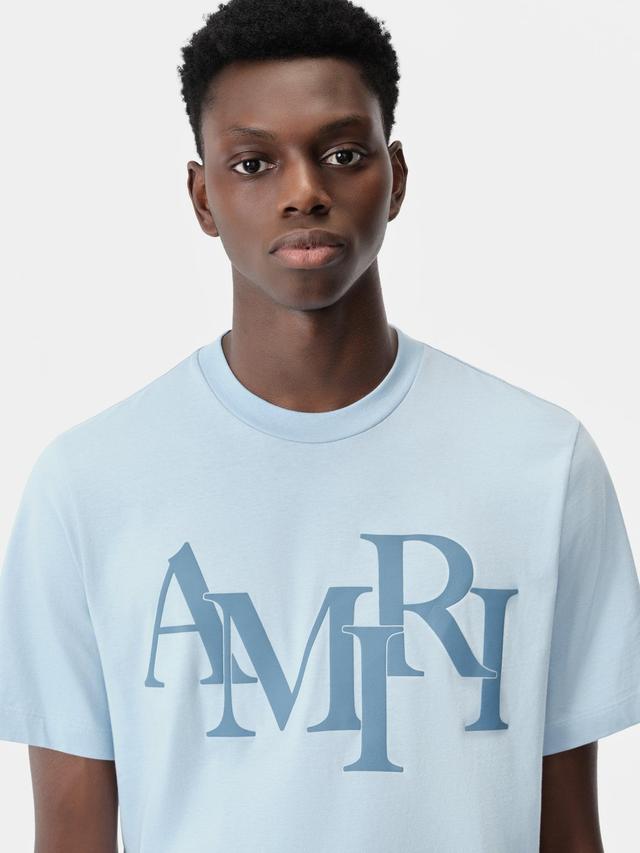 AMIRI STAGGERED TEE - Cerulean Male Product Image