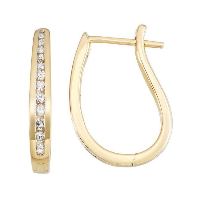 10k Gold 1/4 Carat T.W. Diamond Hoop Earrings, Womens, 10k White Gold Product Image