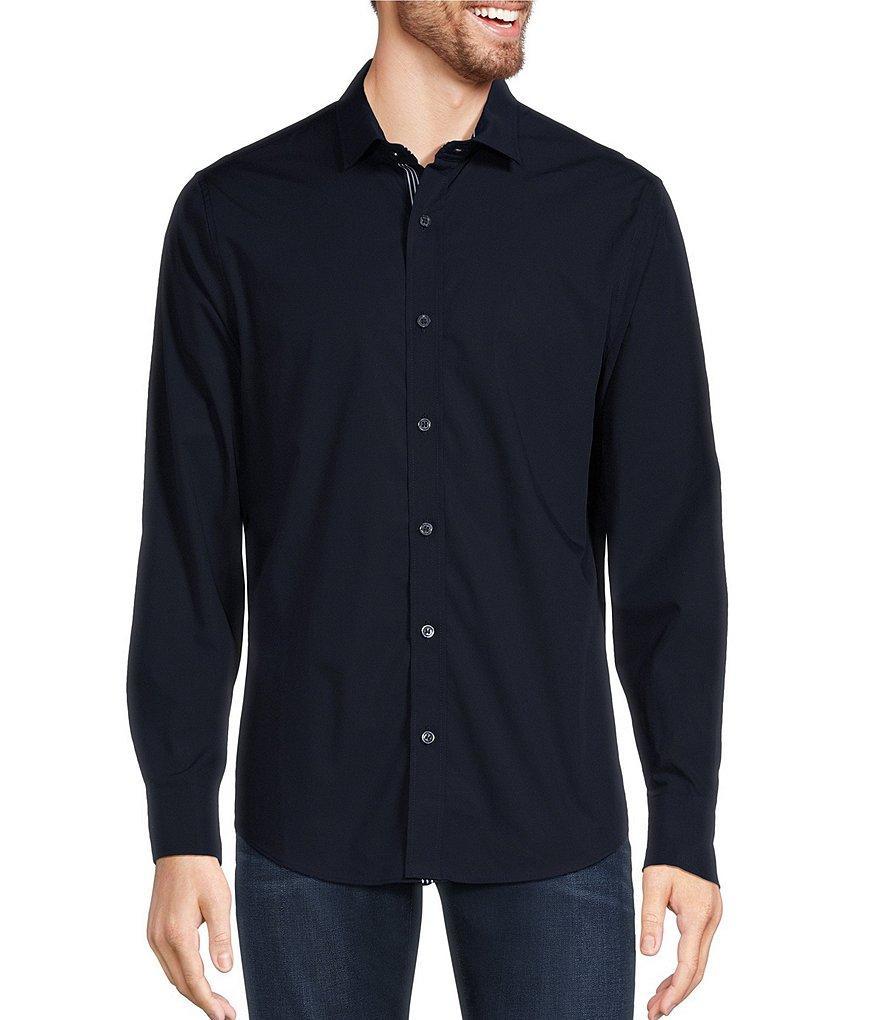 Murano Back to Space Collection Slim Fit Contrast Placket Long Sleeve Woven Shirt Product Image