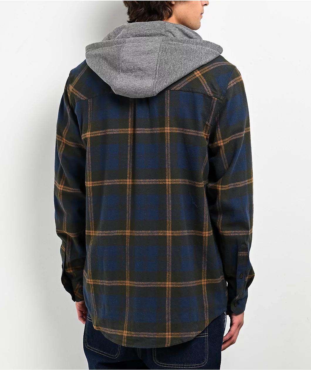 Empyre Chancer Blue & Yellow Hooded Flannel Shirt Product Image