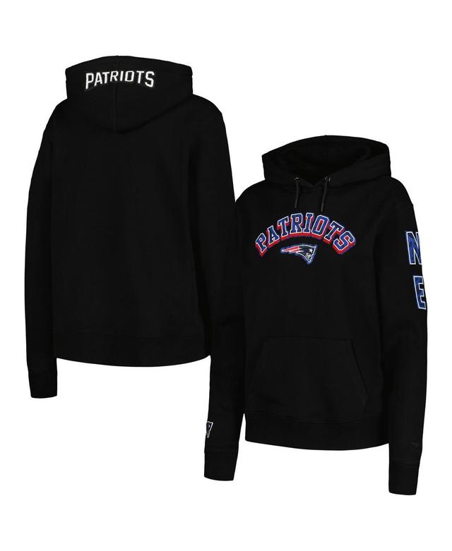 Womens Pro Standard Black New England Patriots Animal Print Fleece Pullover Hoodie Product Image