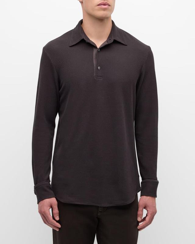 Men's Jersey Pique Long-Sleeve Polo Shirt Product Image