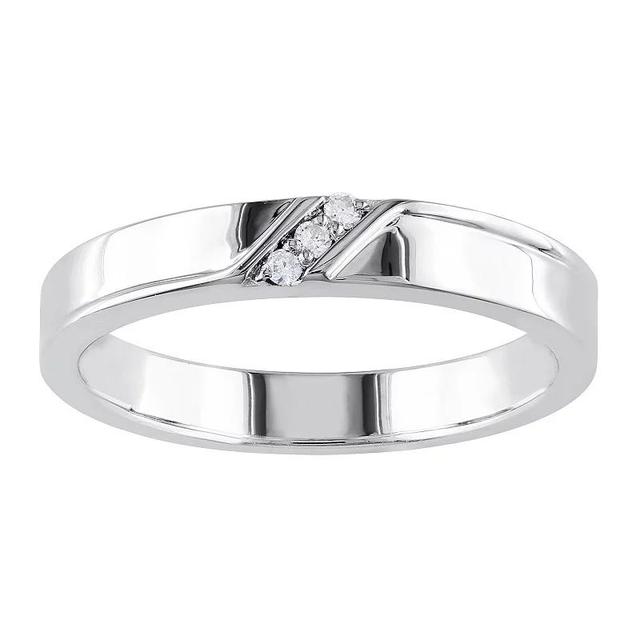 Stella Grace Mens Sterling Silver Diamond Accent 3-Stone Ring Product Image