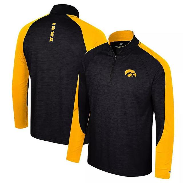 Mens Colosseum Black Appalachian State Mountaineers Langmore Raglan Quarter-Zip Top Product Image