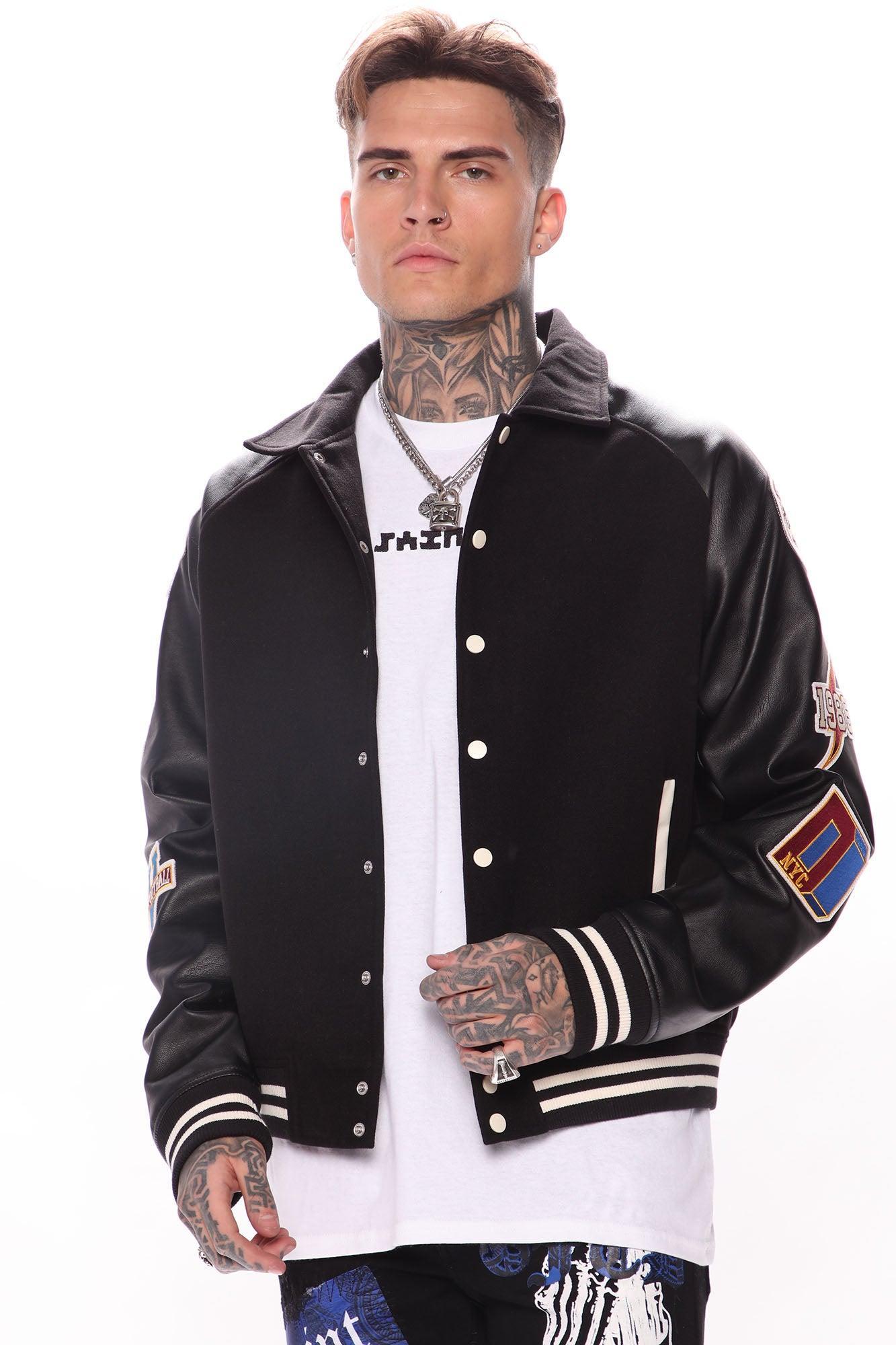 All Around The World Varsity Jacket - Black Product Image