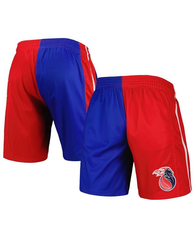 Mens Mitchell & Ness Blue/Red Detroit Pistons Hardwood Classics 2003 Split Swingman Shorts Product Image