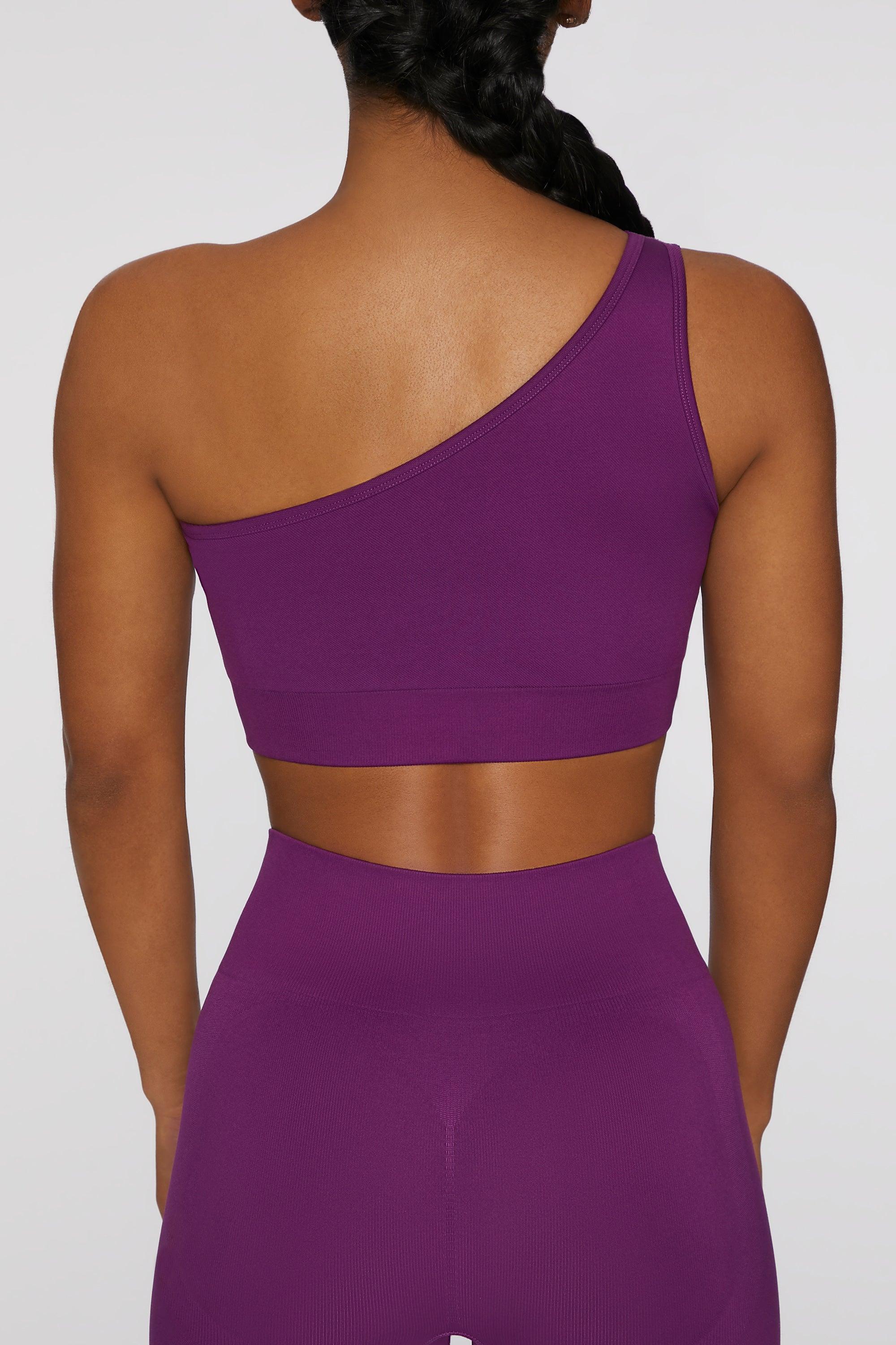 Asymmetric Crop Top in Dark Purple Female Product Image