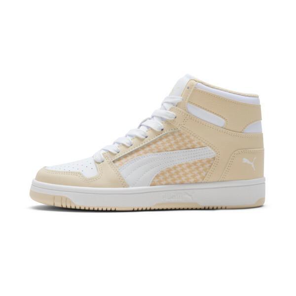 PUMA Rebound LayUp Houndstooth Women's Sneakers in Desert Dust/White/Alpine Snow Product Image