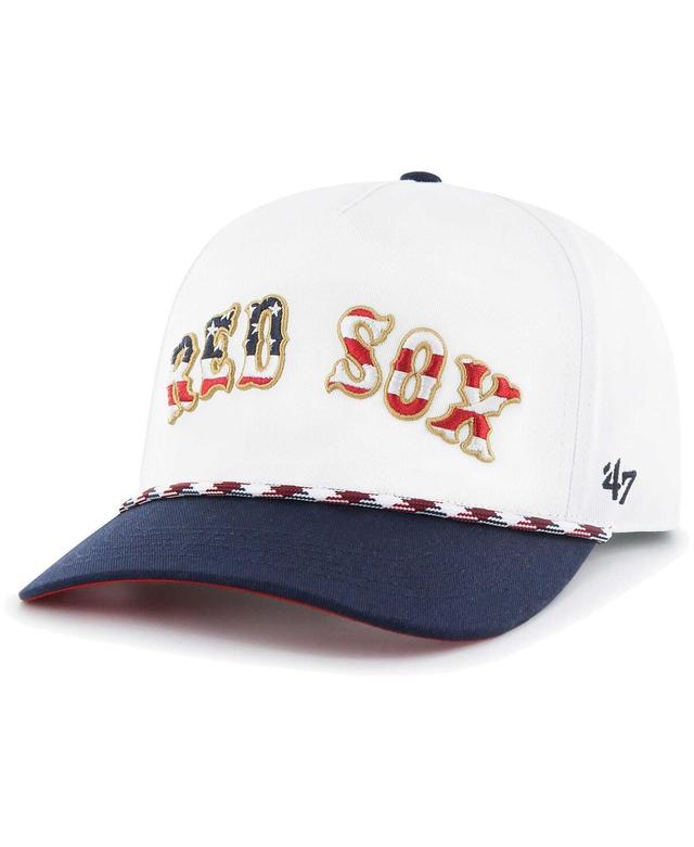 Mens 47 Brand White Boston Red Sox Flag Script Hitch Snapback Hat Product Image