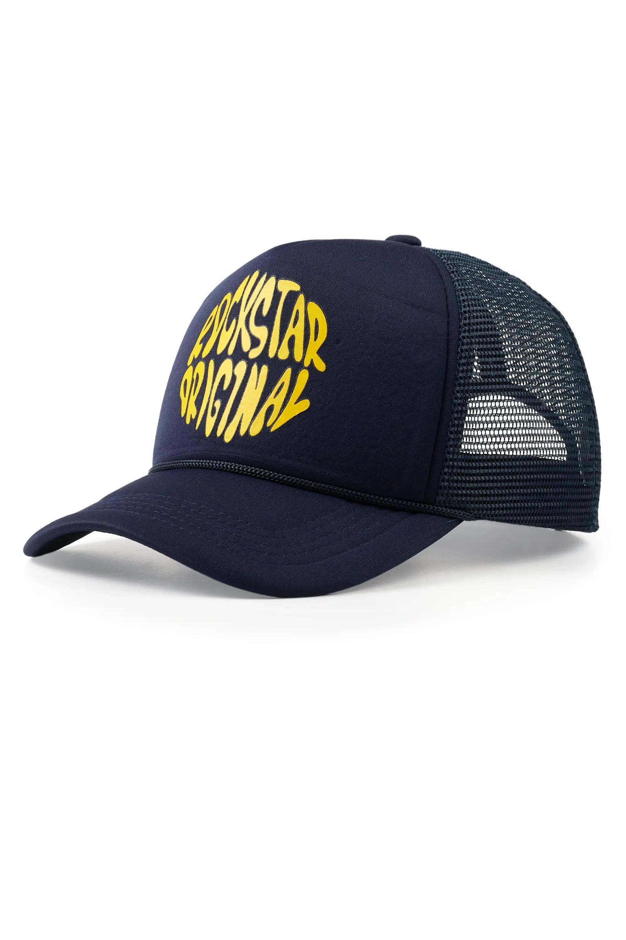 Neron Navy Graphic Trucker Hat Male Product Image