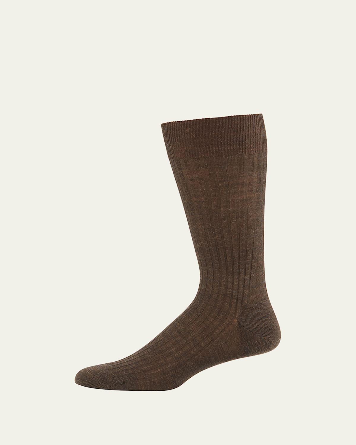 Mens Danvers Ribbed Cotton Mid-Calf Socks Product Image