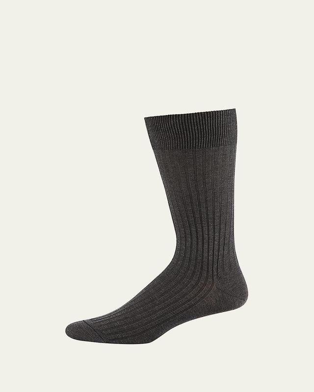 Mens Danvers Ribbed Cotton Mid-Calf Socks Product Image