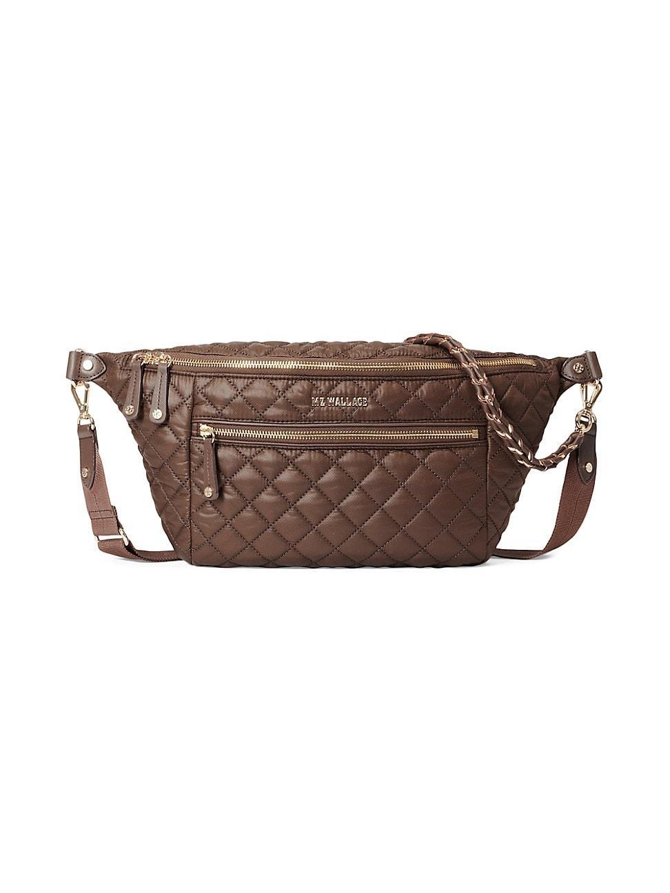 Womens Crosby Nylon & Leather Crossbody Sling Bag Product Image