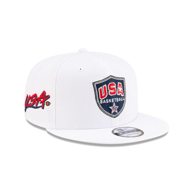 USA Basketball Shield Optic White 9FIFTY Snapback Hat Male Product Image