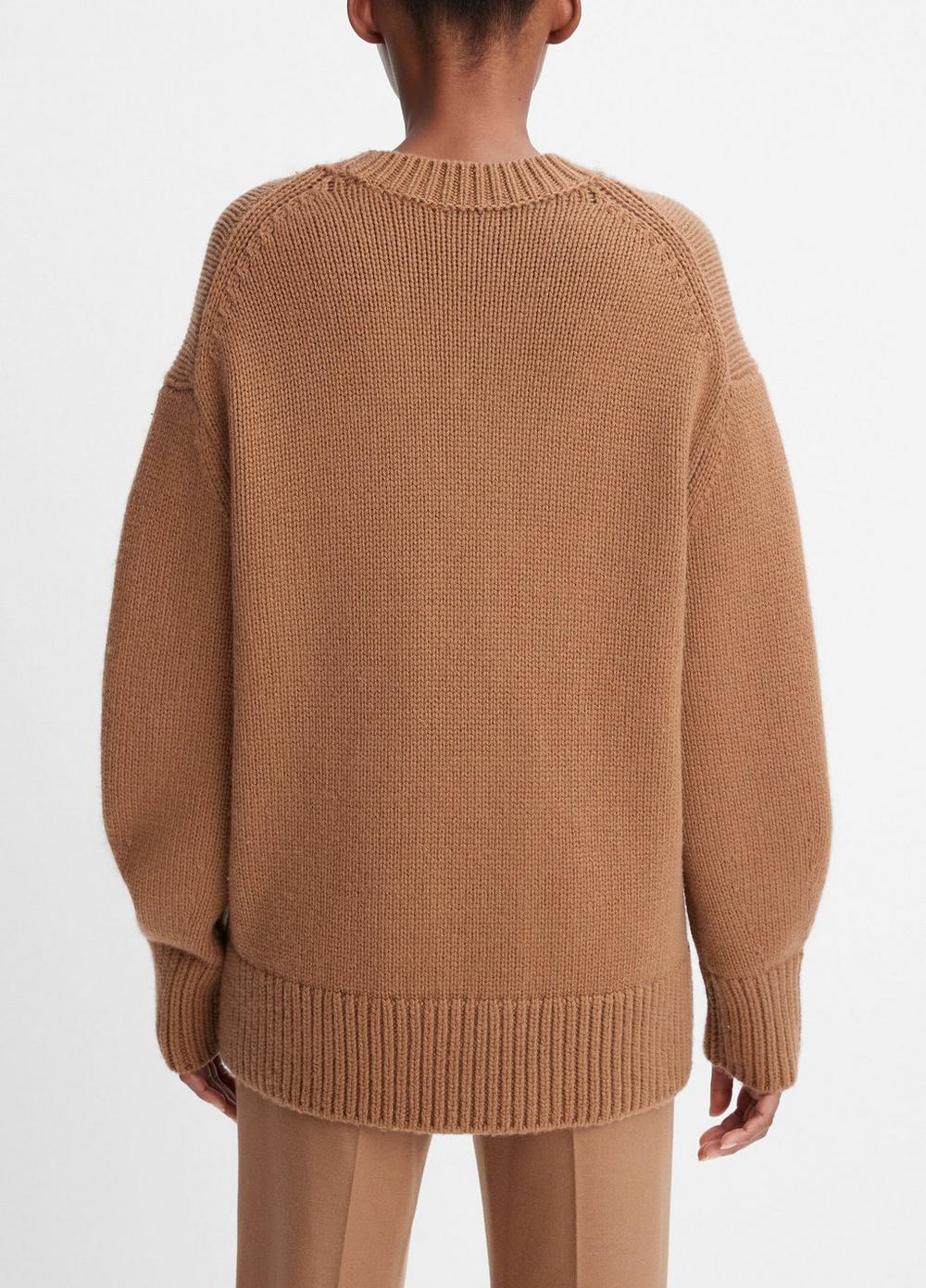 Wool and Cashmere Boyfriend Crew Neck Sweater Product Image