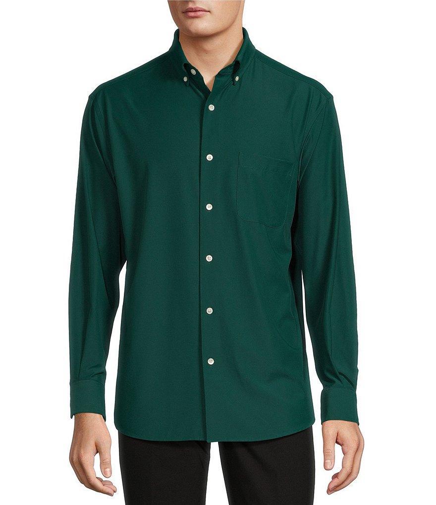 Roundtree & Yorke Performance The Traveler Long Sleeve Solid Twill Sport Shirt product image