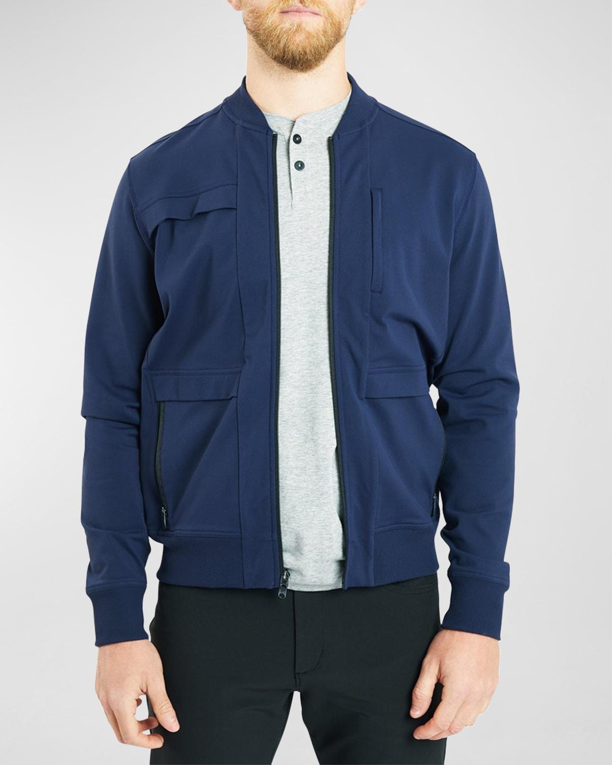 Mens Crosstown Nylon-Stretch Zip Bomber Jacket Product Image