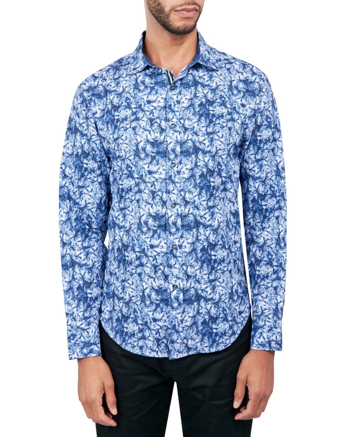 Society of Threads Mens Regular-Fit Non-Iron Performance Stretch Rose-Print Button-Down Shirt Product Image