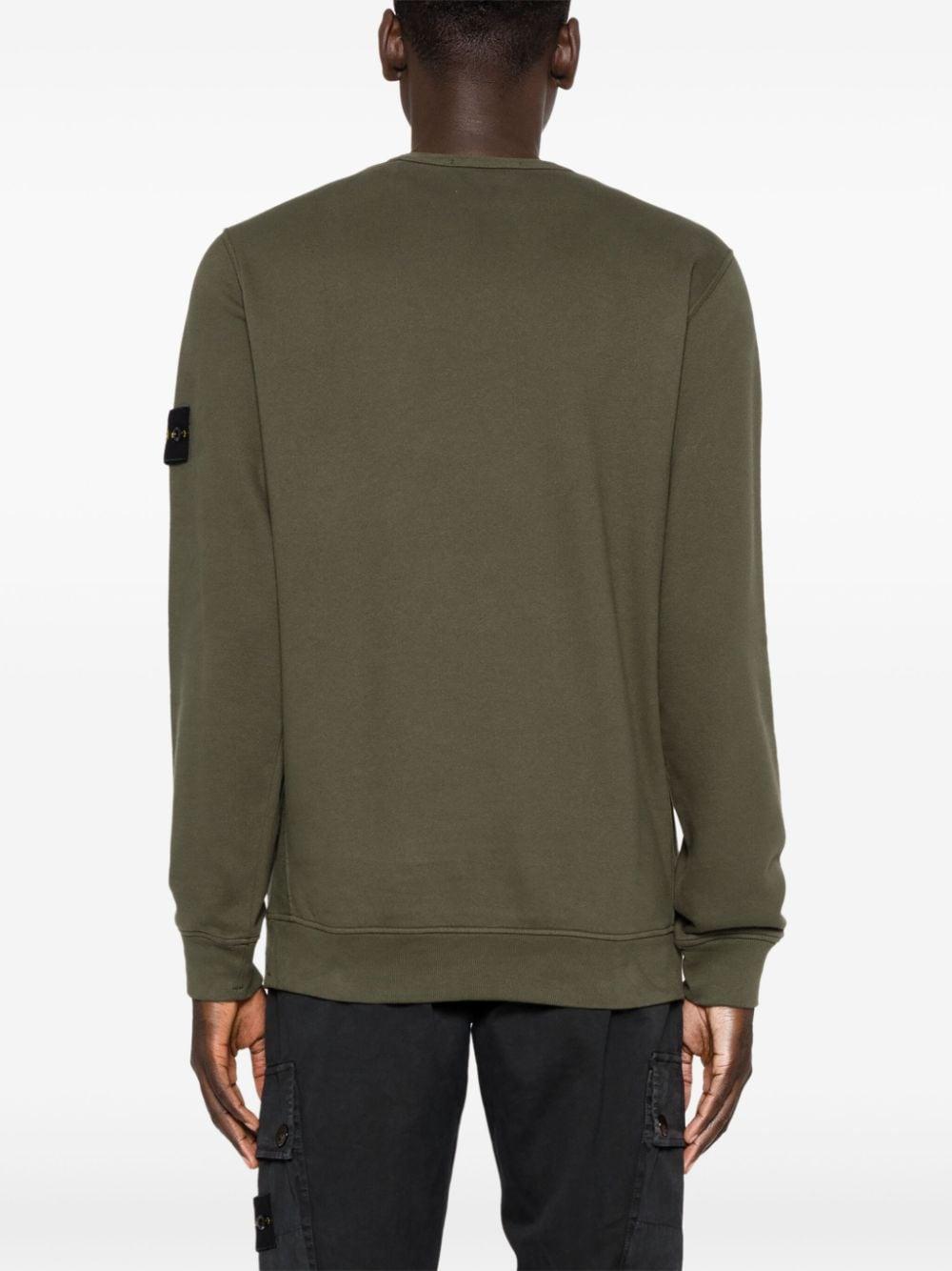 STONE ISLAND Logo Cotton Sweatshirt In Green Product Image