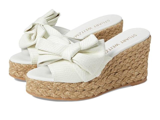 Stuart Weitzman Loveknot Espadrille Wedge Slide (Cream/Natural) Women's Shoes Product Image