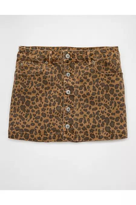 AE Leopard Low-Rise A-Line Mini Skirt Women's Product Image