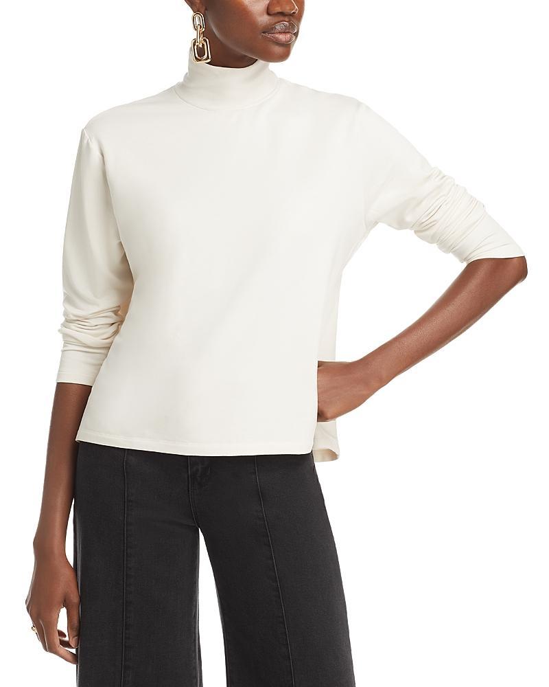 Womens French Terry Mock Turtleneck Blouse Product Image