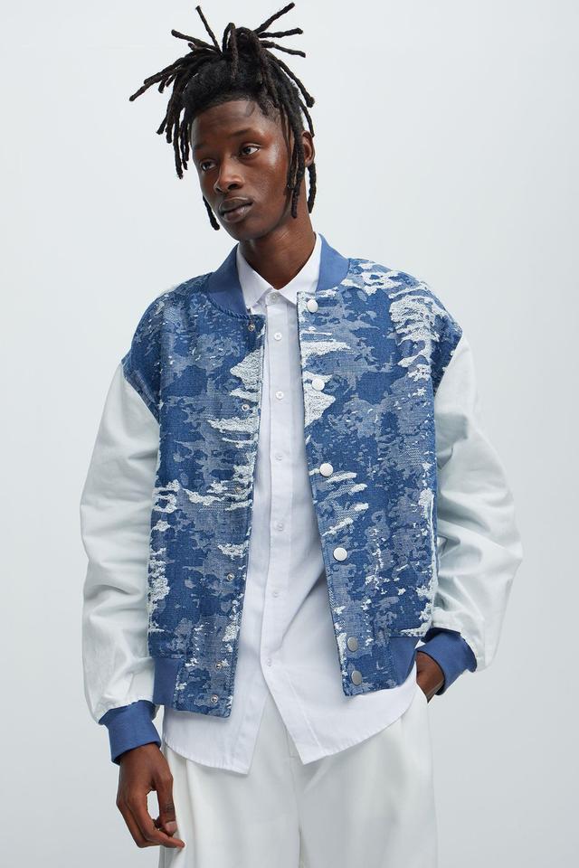 Inspired Denim Bomber Jacket - Dark Wash Product Image