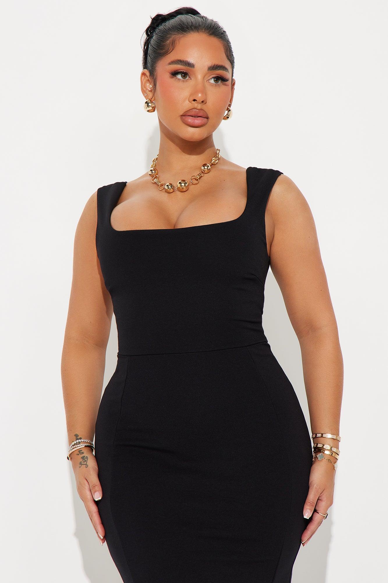 Building An Empire Fit and Flare Midi Dress - Black Product Image