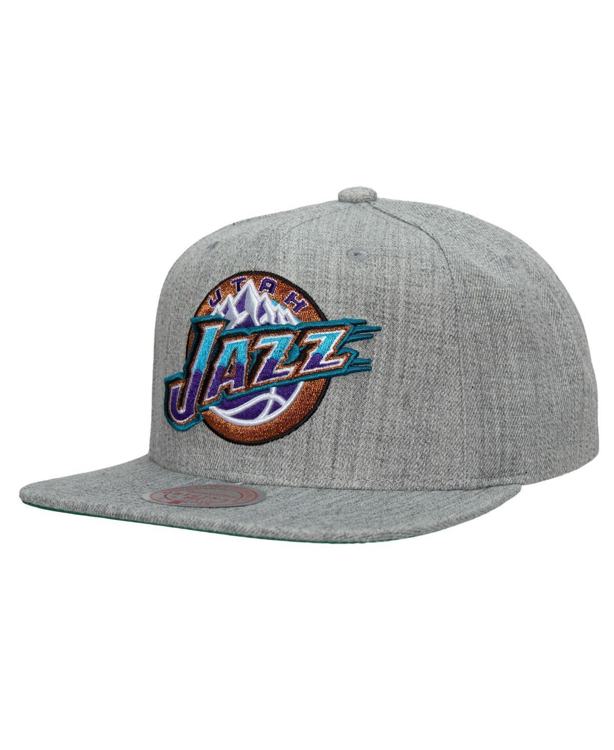 Mens Mitchell & Ness Heather Gray Utah Jazz Hardwood Classics 2.0 Snapback Hat Product Image