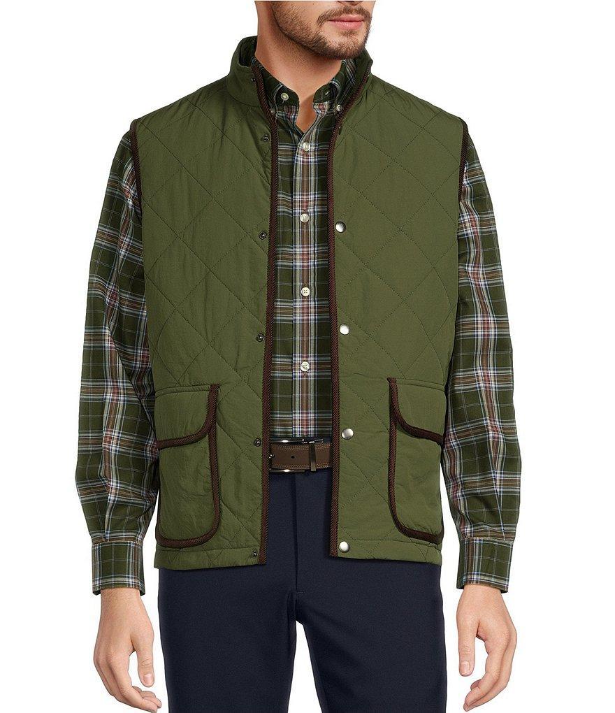 Roundtree & Yorke Quilted Corduroy Trim Solid Vest product image