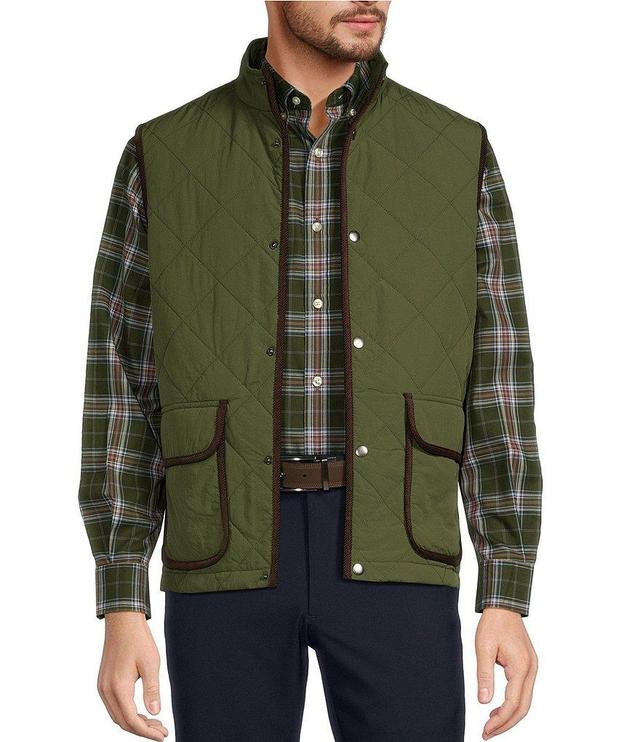 Roundtree & Yorke Quilted Corduroy Trim Solid Vest Product Image