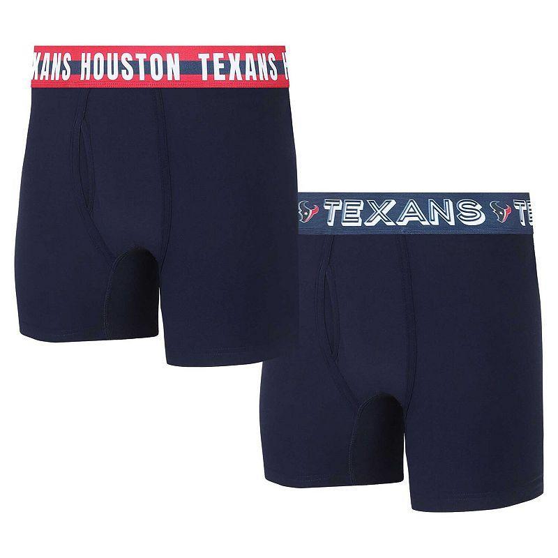 Mens Concepts Sport Houston Texans Gauge Knit Boxer Brief Two-Pack Blue Product Image