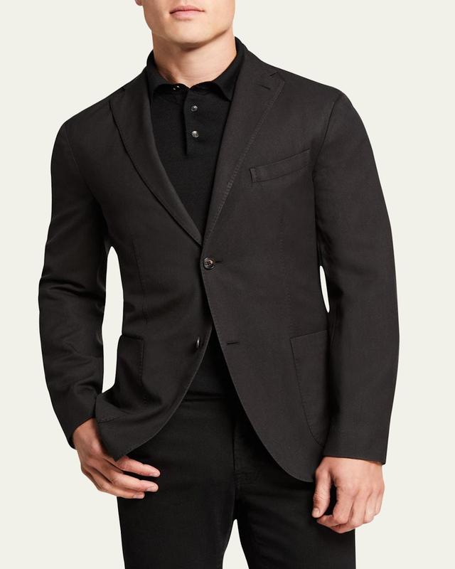 Mens Herringbone Two-Button Wool Jacket Product Image