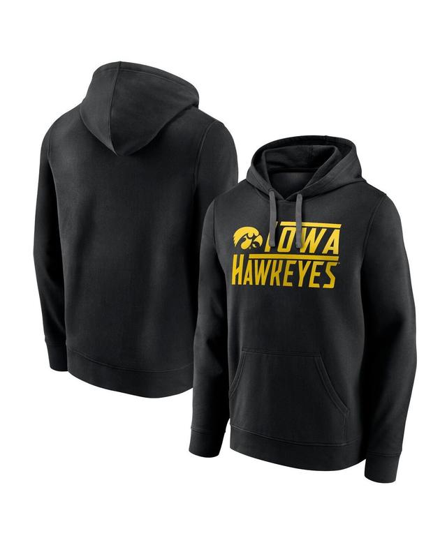 Mens Fanatics Black Iowa Hawkeyes Favorite Longshot Pullover Hoodie Product Image