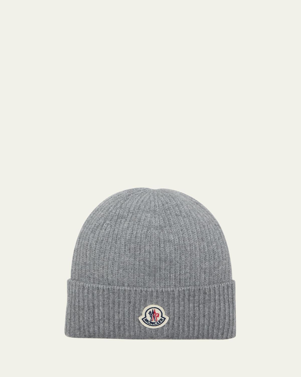 Mens Ribbed Wool-Cashmere Beanie Product Image