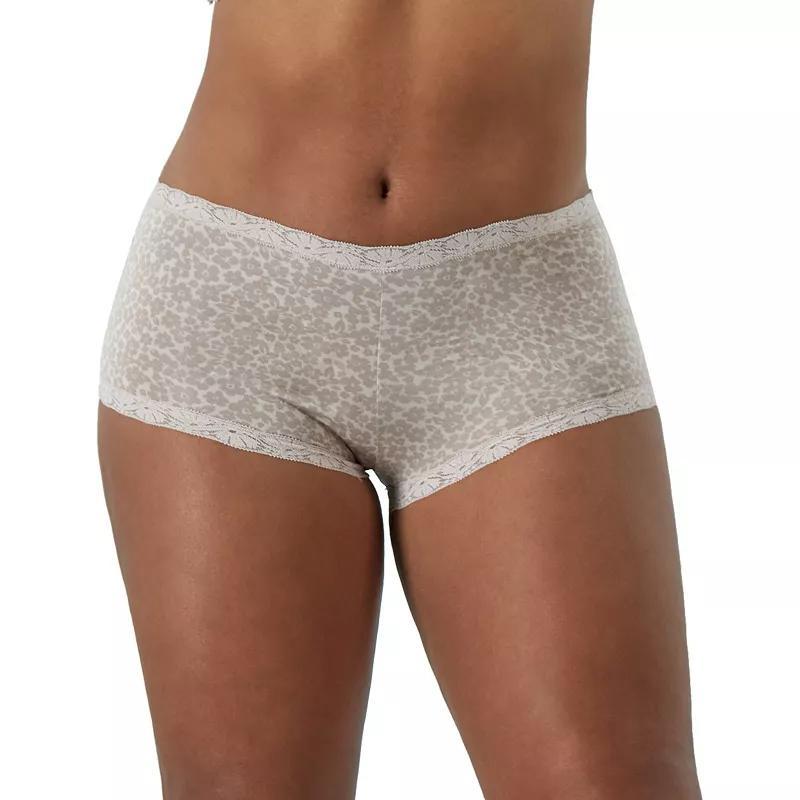 Maidenform One Fab Fit Microfiber Boyshort Underwear with Lace 40760, Womens Product Image