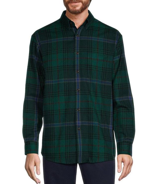 Roundtree & Yorke Long Sleeve Large Plaid Portuguese Flannel Sport Shirt Product Image