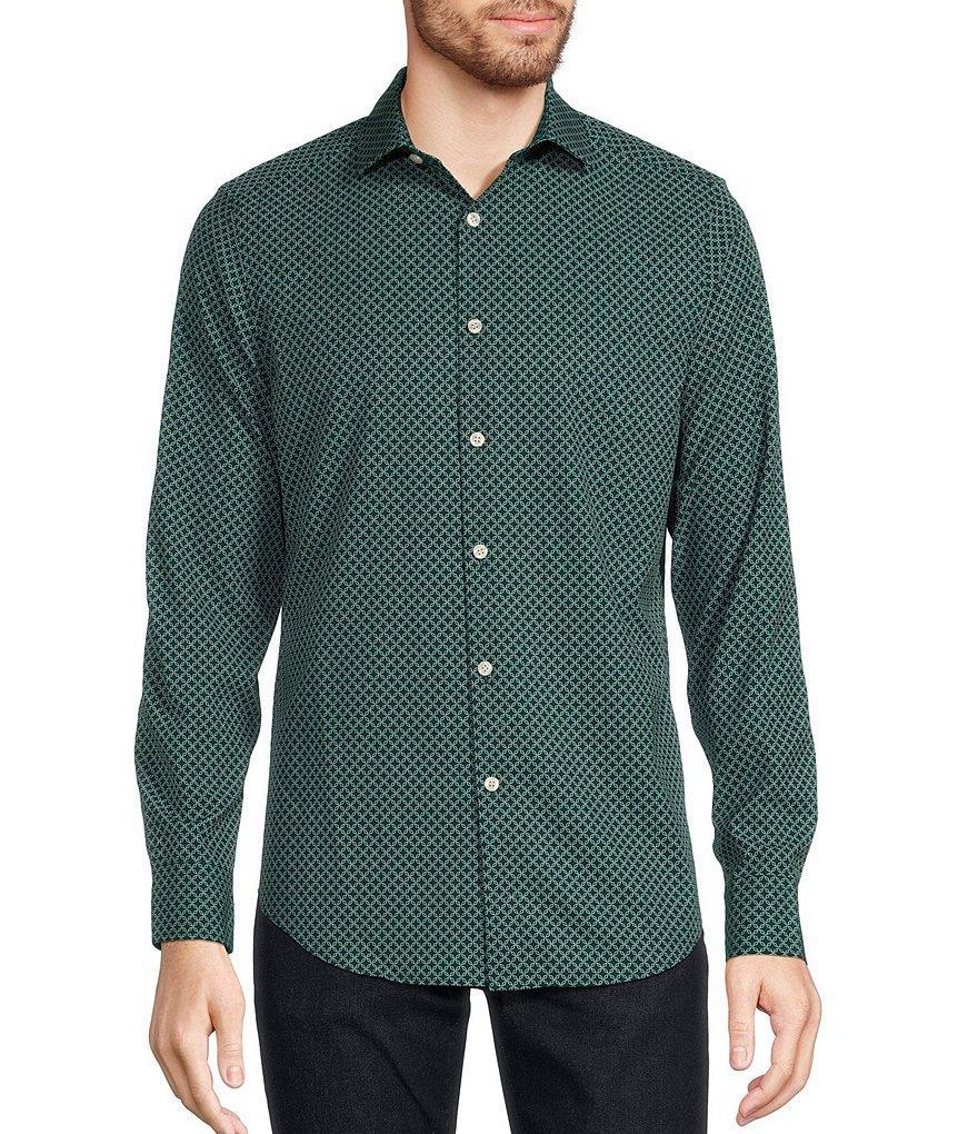 Murano Slim-Fit Long Sleeve Geometric Print Performance Woven Shirt Product Image