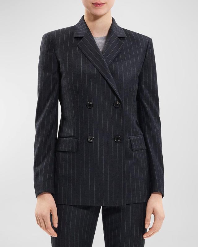 Theory Slim Double Breasted Wool Blazer Product Image