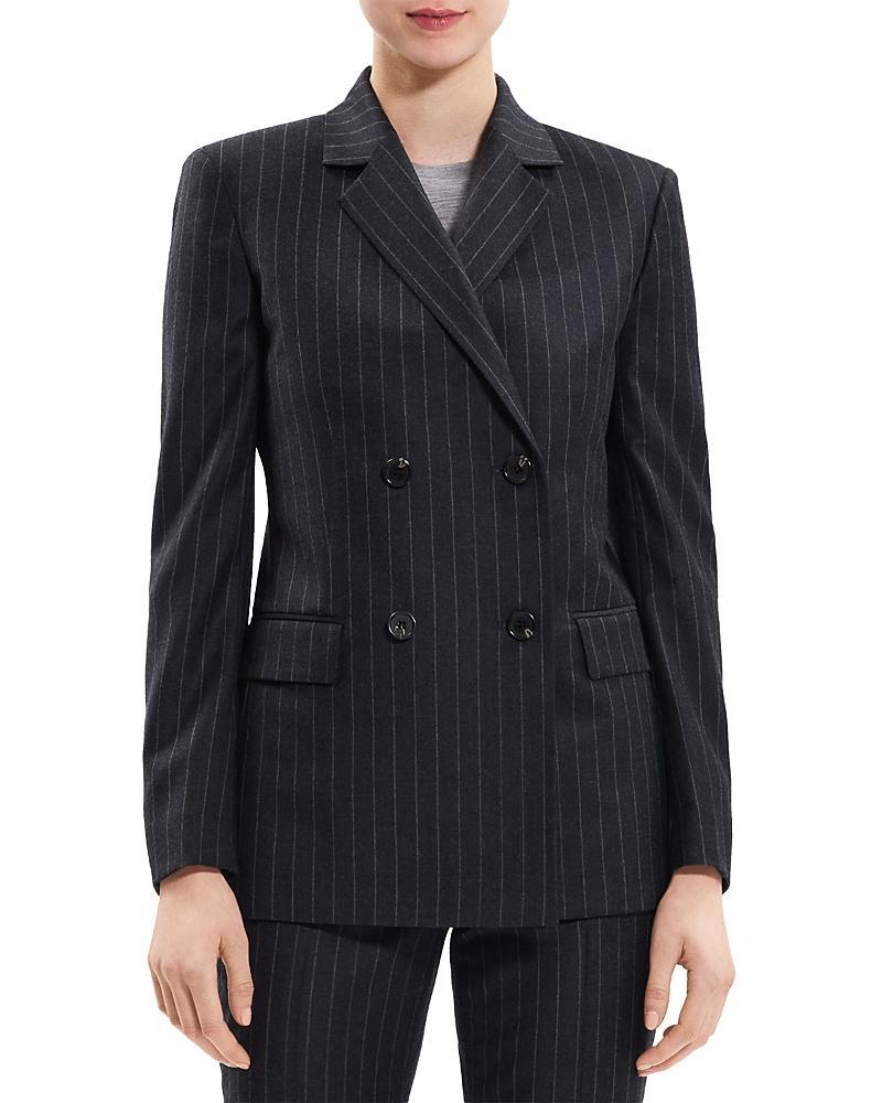 Theory Slim Double Breasted Wool Blazer Product Image